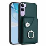 For vivo V40 Lite 5G IDN Organ Card Bag Ring Holder Phone Case(Green)