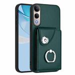 For vivo V50 Lite 5G Organ Card Bag Ring Holder Phone Case(Green)