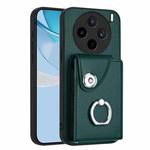 For vivo X200s Organ Card Bag Ring Holder Phone Case(Green)