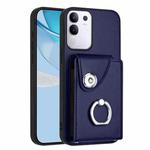For vivo Y29 4G / T4x / Y300t / iQOO Z10x Organ Card Bag Ring Holder Phone Case(Blue)