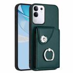 For vivo Y29 4G / T4x / Y300t / iQOO Z10x Organ Card Bag Ring Holder Phone Case(Green)