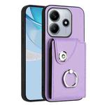 For Redmi Note 14 5G Global Organ Card Bag Ring Holder Phone Case(Purple)