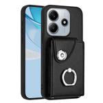 For Redmi Note 14 5G Global Organ Card Bag Ring Holder Phone Case(Black)