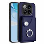 For Redmi Note 14 Pro+ 5G Global Organ Card Bag Ring Holder Phone Case(Blue)