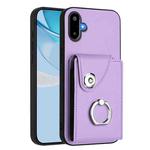 For Samsung Galaxy F06 5G / M06 5G Organ Card Bag Ring Holder Phone Case(Purple)
