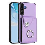 For Samsung Galaxy M16 5G / F16 5G Organ Card Bag Ring Holder Phone Case(Purple)
