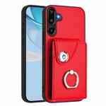 For Samsung Galaxy M16 5G / F16 5G Organ Card Bag Ring Holder Phone Case(Red)