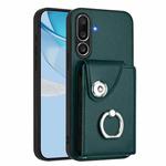 For Samsung Galaxy M56 5G Organ Card Bag Ring Holder Phone Case(Green)
