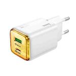 hoco N53 Monsoon Dual Port PD30W Type-C, QC3.0 USB Charger, EU Plug(White)