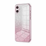 For Samsung Galaxy A07 Gradient Glitter Powder Electroplated Phone Case(Pink)