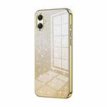 For Samsung Galaxy A07 Gradient Glitter Powder Electroplated Phone Case(Gold)