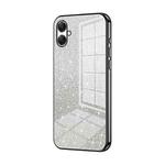 For Samsung Galaxy A07 Gradient Glitter Powder Electroplated Phone Case(Black)
