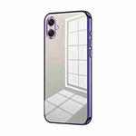 For Samsung Galaxy A07 Transparent Plating Fine Hole Phone Case(Purple)
