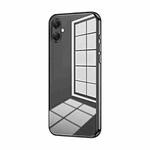 For Samsung Galaxy A07 Transparent Plating Fine Hole Phone Case(Black)