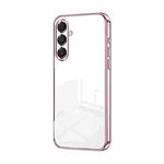 For Samsung Galaxy A17 Transparent Plating Fine Hole Phone Case(Pink)