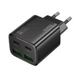 hoco N55 Fundador 4-port PD20W Type-Cx2, USBx2 Charger, EU Plug(Black)