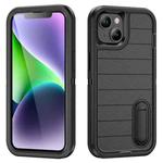 For iPhone 14 Plus Defender Gen2 Rugged PC + Silicone Phone Case with Holder(Black)