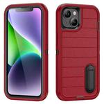 For iPhone 14 Plus Defender Gen2 Rugged PC + Silicone Phone Case with Holder(Red+Black)