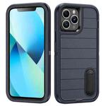 For iPhone 13 Pro Max Defender Gen2 Rugged PC + Silicone Phone Case with Holder(Dark Blue+Black)