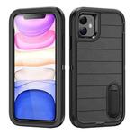 For iPhone 11 Defender Gen2 Rugged PC + Silicone Phone Case with Holder(Black)