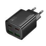 hoco N56 Fundador 4-port PD30W Type-Cx2, USBx2 Charger, EU Plug(Black)