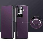 For Honor Magic Vs3 SULADA Kevlar 600D Texture Smart Window Leather Phone Case(Purple)