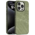 For iPhone 15 Pro Max Skin Feel Denim Leather MagSafe Phone Case(Khaki Green)