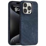 For iPhone 15 Pro Max Skin Feel Denim Leather MagSafe Phone Case(Dark Blue)