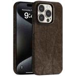 For iPhone 15 Pro Max Skin Feel Denim Leather MagSafe Phone Case(Light Coffee)