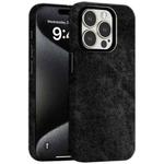 For iPhone 15 Pro Skin Feel Denim Leather MagSafe Phone Case(Black)