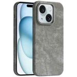 For iPhone 15 Skin Feel Denim Leather MagSafe Phone Case(Grey)