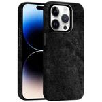 For iPhone 14 Pro Skin Feel Denim Leather MagSafe Phone Case(Black)