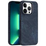 For iPhone 13 Pro Max Skin Feel Denim Leather MagSafe Phone Case(Dark Blue)