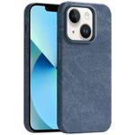 For iPhone 13 Skin Feel Denim Leather MagSafe Phone Case(Light Blue)