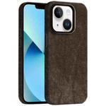 For iPhone 13 Skin Feel Denim Leather MagSafe Phone Case(Light Coffee)