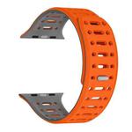 For Apple Watch SE 2023 44mm Single Pin Magnetic Silicone Watch Band(Orange Grey)