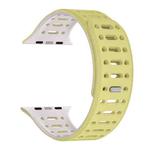 For Apple Watch SE 2023 44mm Single Pin Magnetic Silicone Watch Band(Yellow Grey)