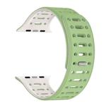 For Apple Watch Series 9 45mm Single Pin Magnetic Silicone Watch Band(Mint Green Starlight)