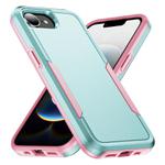 For iPhone 16e Pioneer Armor Heavy Duty PC + TPU Phone Case(Green+Pink)