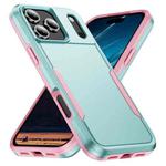 For iPhone 17 Pro Max Pioneer Armor Heavy Duty PC + TPU Phone Case(Green+Pink)
