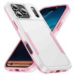 For iPhone 17 Pro Pioneer Armor Heavy Duty PC + TPU Phone Case(White+Pink)