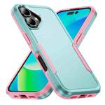 For iPhone 17 Pioneer Armor Heavy Duty PC + TPU Phone Case(Green+Pink)