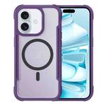 For iPhone 16 Plus Skin Feel Frosted MagSafe Magnetic PC Hybrid TPU Phone Case(Purple)