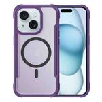 For iPhone 15 Skin Feel Frosted MagSafe Magnetic PC Hybrid TPU Phone Case(Purple)