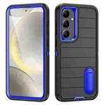 For Samsung Galaxy S24+ 5G Defender Gen2 Rugged PC + Silicone Phone Case with Holder(Black+Dark Blue)