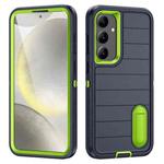 For Samsung Galaxy S24+ 5G Defender Gen2 Rugged PC + Silicone Phone Case with Holder(Dark Blue+Green)