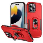 For iPhone 16 Pro Max Pioneer Armor Heavy Duty PC + TPU Phone Case with Holder(Red+Black)