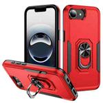 For iPhone 16e Pioneer Armor Heavy Duty PC + TPU Phone Case with Holder(Red+Black)