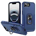 For iPhone 16e Pioneer Armor Heavy Duty PC + TPU Phone Case with Holder(Blue)