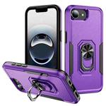 For iPhone 16e Pioneer Armor Heavy Duty PC + TPU Phone Case with Holder(Purple+Black)